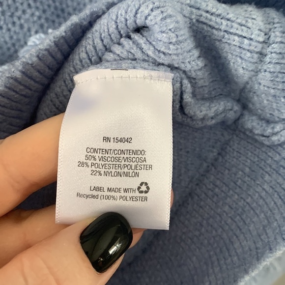 Olivia Warren Light Blue Sweater with Fringe and Tie Details - Picture 7 of 12